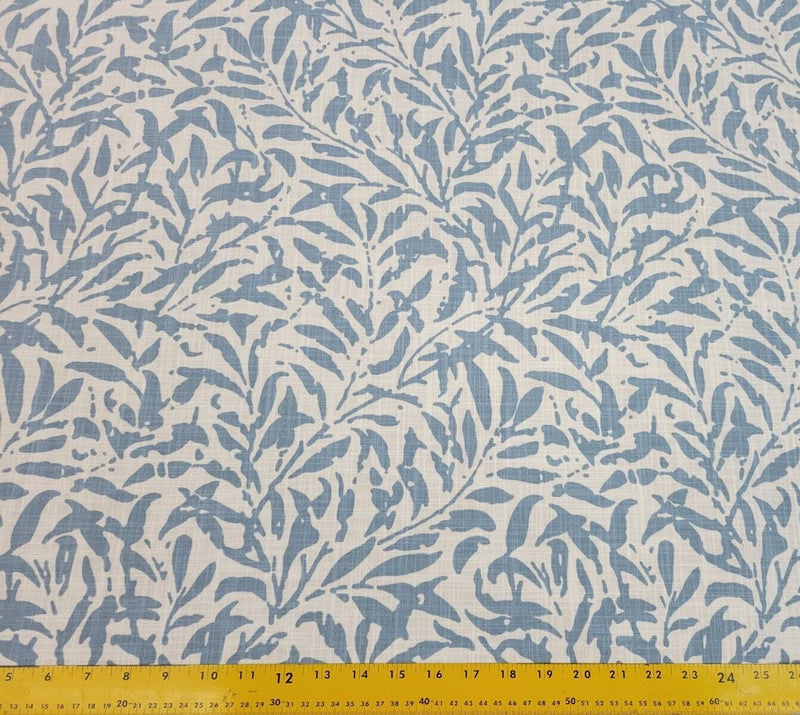 Quimby in Ocean BTY Richloom 100% Cotton Slub 54" Wide Leaf Plant Flowering Plants