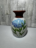 Emerson Creek Pottery Small Vase Vintage '91 Blue Hydrangea 5.5in Hydrangea