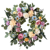 Spring Wreaths for Front Door,Summer Wreath with Peony Rose and Dahlia Flower... Hydrangea