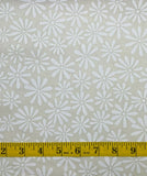 Tone on Tone Quilt Fabric - White on Natural - Flower Power - Sold by the Yard Flowering Plants