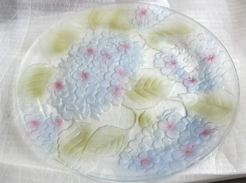 Hydrangeas Platter Tinted 13" & 3.2 lbs. Vintage Dishes Collectibles Home Decor Hydrangea
