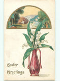 Pre-Linen Easter LILY OF THE VALLEY FLOWERS IN VASE : : make an offer AB4163 Lily