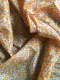 55% pure Silk 45% Cotton Blend Fabric By The Yard Batiste MaxMara Orange Flowering Plants