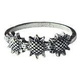 SUNFLOWER NATURE INSPIRED MARCASITE SILVER ENGRAVED NEW SIZE 6 RING Sunflower