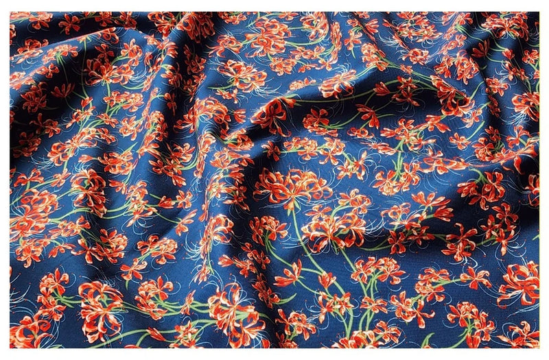 Korean Traditional Flower Spider Lily Patterned Fabric made in Korea  BTHY Lily