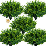 Lnoicy Artificial Greenery Plants Outdoor UV Resistant Fake Plants Boxwood Sh... Green Plant