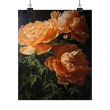 Orange Peony Flowers Poster, Orange Flower Art Print, Floral Artwork 12 Peony