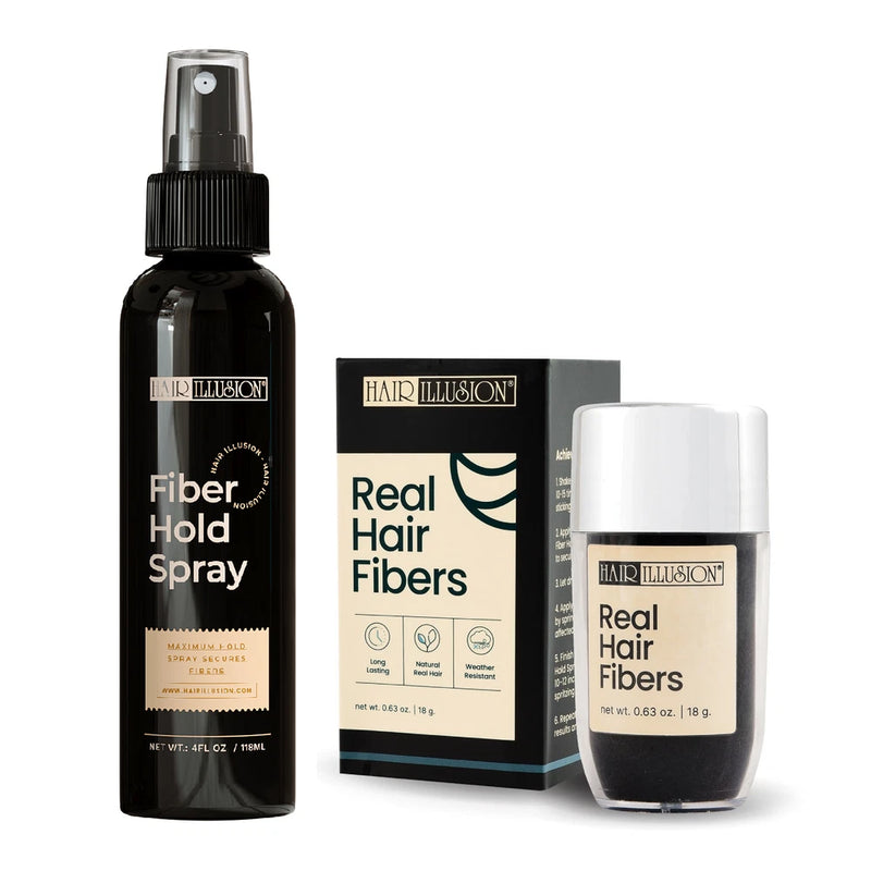 Hair Fibers & Holding Spray For Bald Spot Concealer, Hairline, Beard, Hair Loss Bouquet