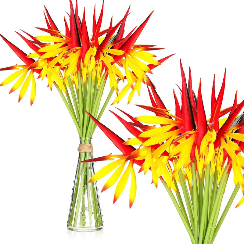 Giegxin 20 Pieces Bird of Paradise Artificial Plant 22 Inch Hawaiian Tropical Fl Green Plant