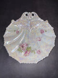 Antique RS Prussia Shell Dish Ð Iridescent Lusterware - Carnations - Unmarked Carnation