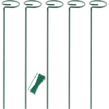 5 pcs Plant Support Stakes Garden Flower Veg Single Stem Support Stake 16" Sunflower