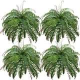 37 Inch Artificial Boston Fern Large Hanging Plant, Set of 4, Fake Ferns That... Green Plant