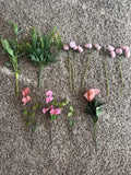 Artificial Roses, Hydrangeas & Mixed Flowers Stems Bundles Plastic Fabric Hydrangea