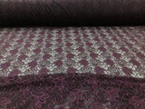 Embroidered Stretch Lace Apparel Fabric Sheer Floral Sangria Purple ZZ210 Flowering Plants