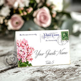 HYDRANGEA POSTCARD TENT STYLE WEDDING PLACE CARDS or TABLE CARDS #540 Hydrangea