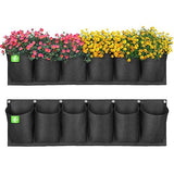 Hanging Garden Planter with 6 Pockets, New Layout Waterproof Wall Hanging Garden Plants