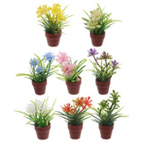 8 Pcs Miniature Green Plant Potted Plants Dollhouse Bonsai Model Green Plant