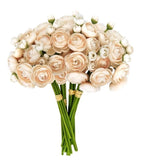 24 Pcs Cream Ranunculus Artificial Flowers 10.5