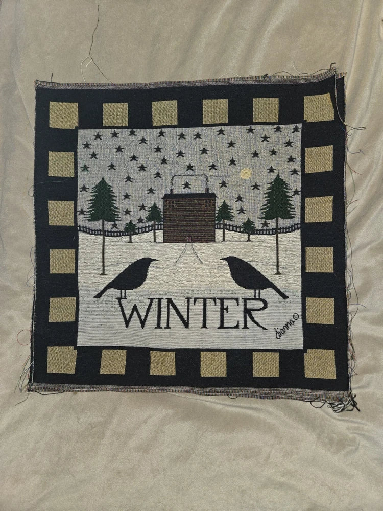 Winter Tapestry Fabric Panel Flowering Plants