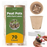70Pcs Biodegradable 3.15Ó Peat Pots with 70Pcs Plant Labels, Biodegradable Garden Plants