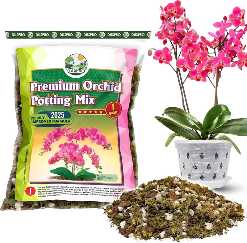 Orchid potting mix bag, Premium formula, 1 quart size for orchid roots