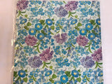 NOS 1970's Vintage Floral Morning Glory Blue Purple Hydrangea Gift Wrap Paper Hydrangea