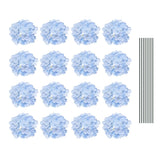 Artificial Flowers DIY Silk Fake Hydrangea Flowers with Stems 6" Blue 30 Set Hydrangea