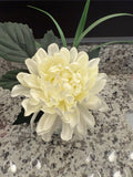 Faux Ivory Peony Flower in Glass Vase Ð Realistic Artificial Floral Arrangement Peony