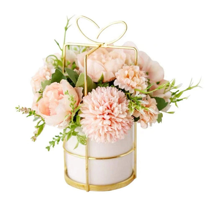 Fake Artificial Flowers in Vase Faux Peony Silk Hydrangea Flower Centerpieces... Peony