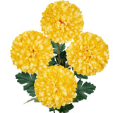 Artificial Chrysanthemums Ball Flowers 6ÕÕ Large Heads Mums Stems Autumn Yell... Hydrangea