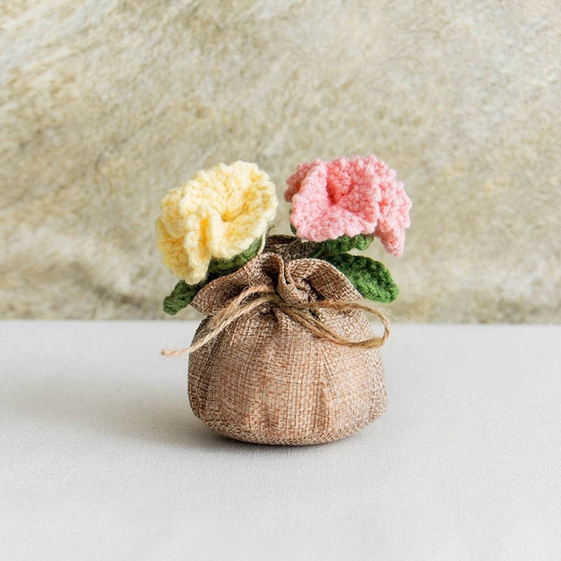 Small Scale Crochet Carnation for Cabinet Top Bookcase Edge Floral Detailing Carnation
