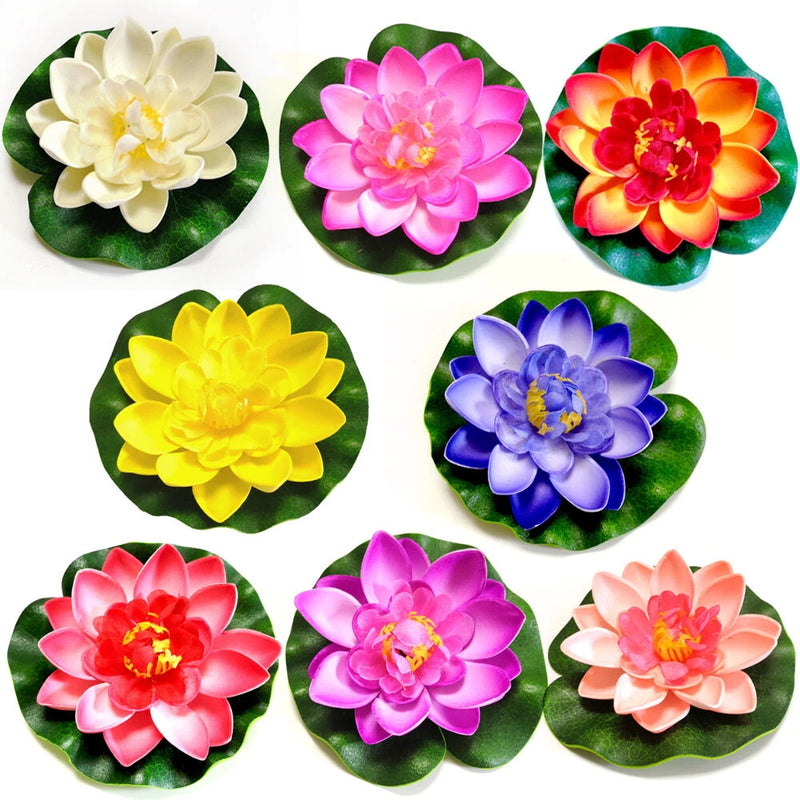 8x Artificial Lotus Flower Water Lily Fake Plants Swimming Pool Floating Plant Flowering Plants