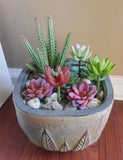 8 Pcs Artificial Succulents Immortal Column And Mini Assorted Faux Plants (#113) Green Plant