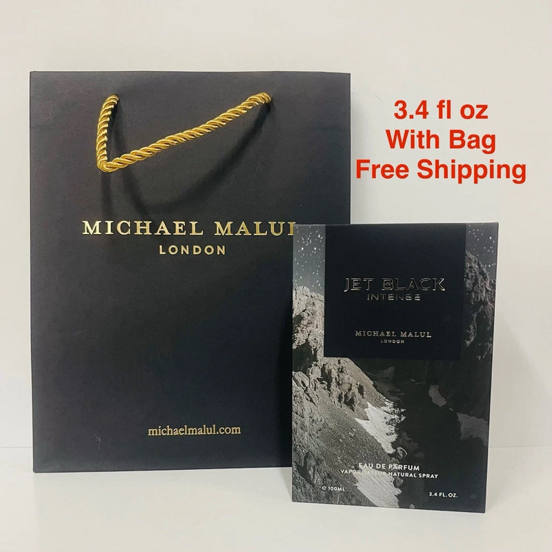 Jet Black Intense by Michael Malul Eau De Parfum Spray 3.4 oz -100ml For Men New EDP