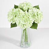 8 Pcs Light Green Latex Hydrangea Artificial Flowers 19.6" for Home Decor Weddin Hydrangea