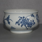 4" Chinese Jingdezhen Blue-and-white Porcelain Peony Flower Incense Burner Peony