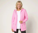 Sport Savvy French Terry Hooded Jacket with Novelty Trims A693599 Roses