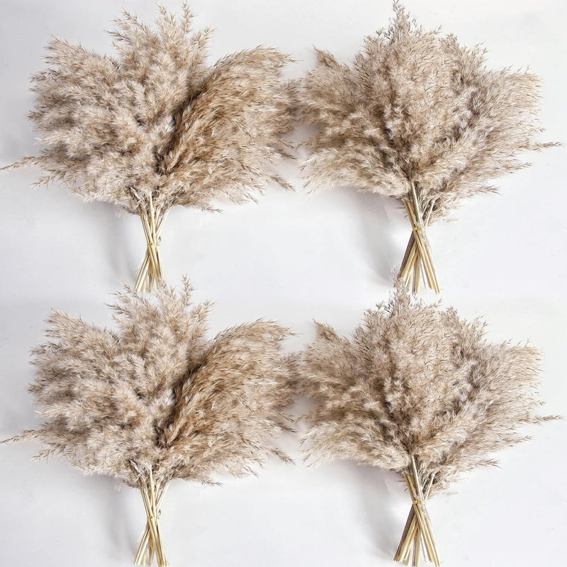 40 PCS Nature Pampas Grass Bouquet Decor - Boho Flowers and 40-Nature, Brown Pampas Grass