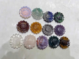 5PC Natural High quality mix material carve Sun flower gift crystal random decor Sunflower