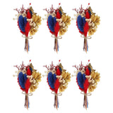 6 Pcs Mini Pampas Grass Dried Flower Bouquet Boho DIY Gift Blue Red Dried Flower