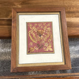 Vtg Framed Pressed Flower Dried Gilded Hanging Folk Art Virginia Alley Gallery Dried Flower