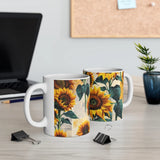 Sunflower Ceramic Coffee Cups, 11oz, 15oz Sunflower