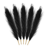 5Pcs Pampas Grass,17.7" Fake Pampas Grass for Wedding Decoration,Black Pampas Grass