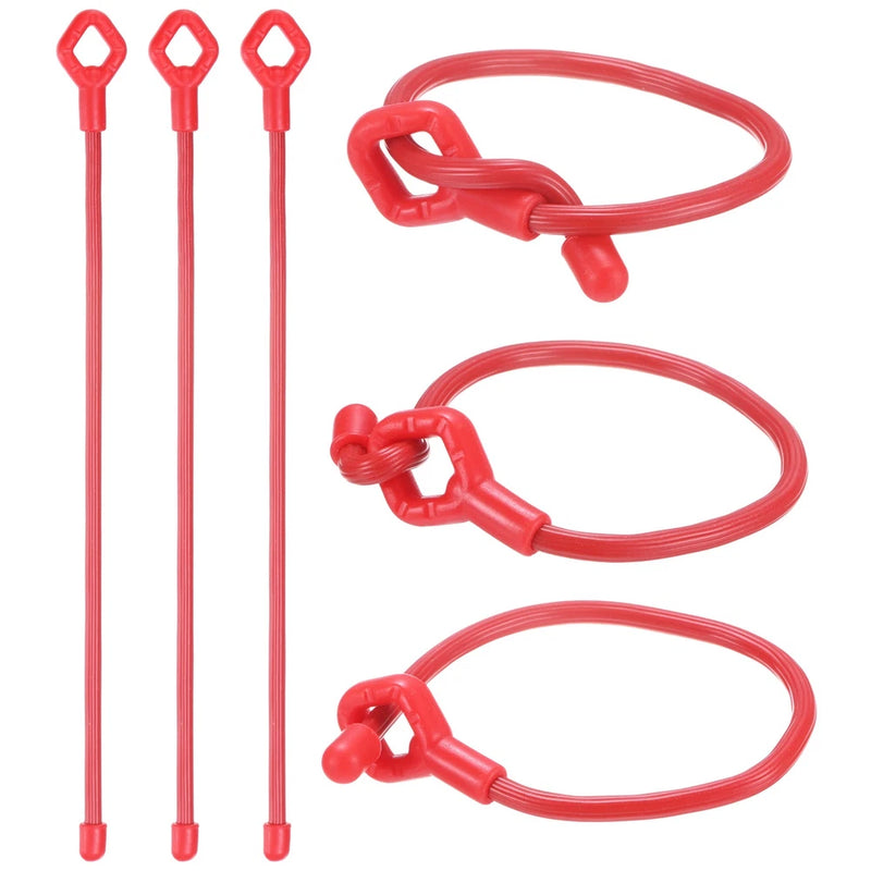 6-Pack Adjustable Plant Ties, 10 Inch Silicone Multi-Function Garden Tie [Red] Garden Plants