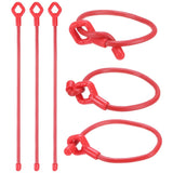 6-Pack Adjustable Plant Ties, 10 Inch Silicone Multi-Function Garden Tie [Red] Garden Plants
