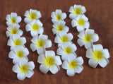 24 Artificial Foam Flowers 2.3" (6 cm) Yellow Plumeria Heads Flowering Plants