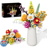 Flowers Bouquet Building Set, 1070PCS Wildflower Botanical Collection, Artifi Green Plant