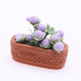 Mini Dollhouse Plant Plastic Construction Fade-resistant Finish Small Scale Green Plant