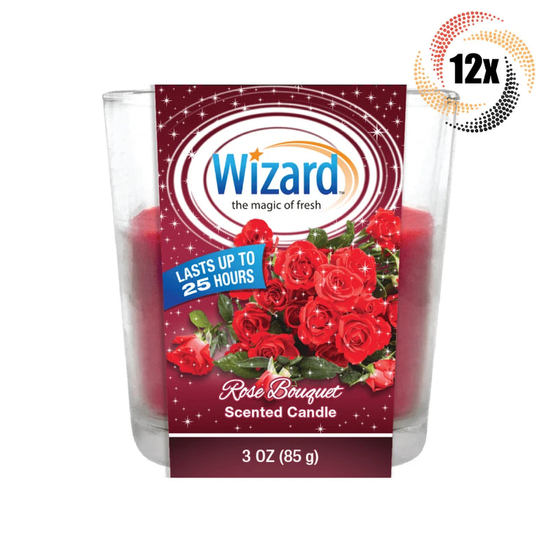 Wizard rose bouquet scented candles, 12 pack, 3 oz (85 g)