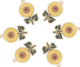 10x Enamel Sunflower Charms Daisy Flower Pendant for Jewelry Making DIY Craft Sunflower